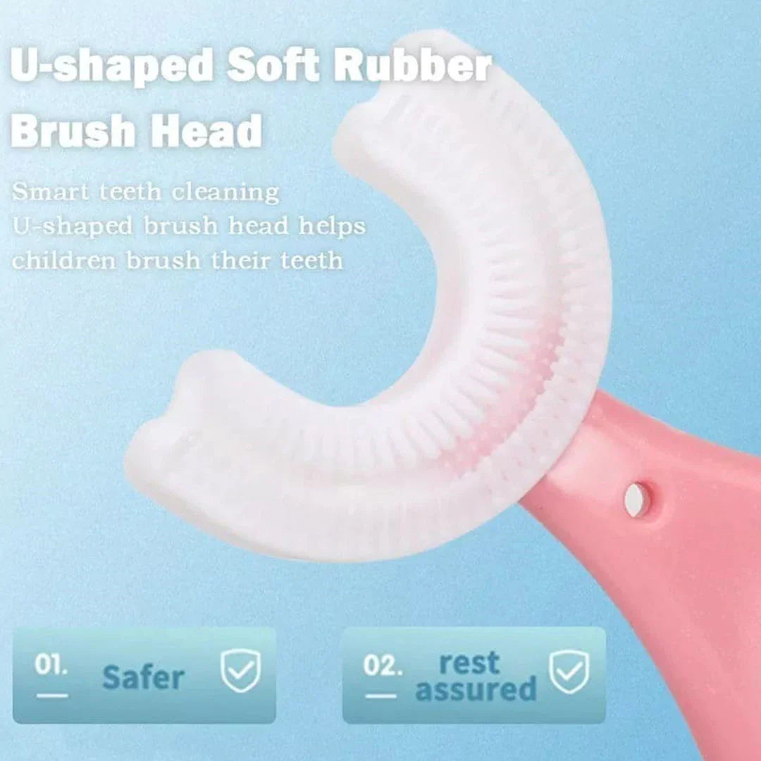 (Pack of 2) Silicone Baby U shaped Tooth Brush, Gum Protector Soft Toothbrush