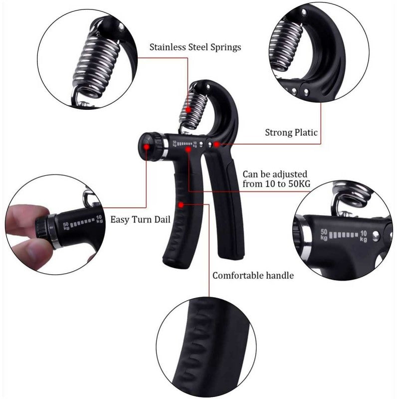 Adjustable Hand Grip Strength Trainer 10-60 KG Strength
