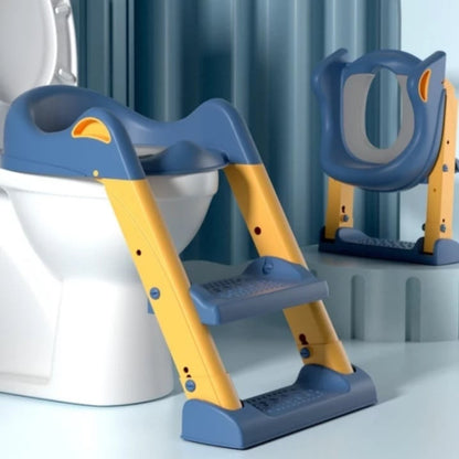 2 in 1 Foldable Potty Training Toilet Seat & Ladder | Soft Cushion & Anti-Slip