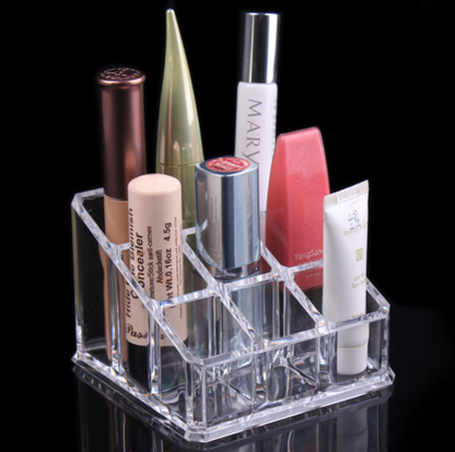 9 Grid Acrylic Makeup Organizer Transparent Storage Box Cosmetic Box