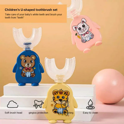 (Pack of 2) Silicone Baby U shaped Tooth Brush, Gum Protector Soft Toothbrush