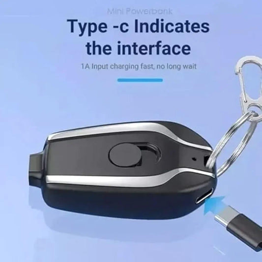 Fast Charging Keychain Power Bank Black